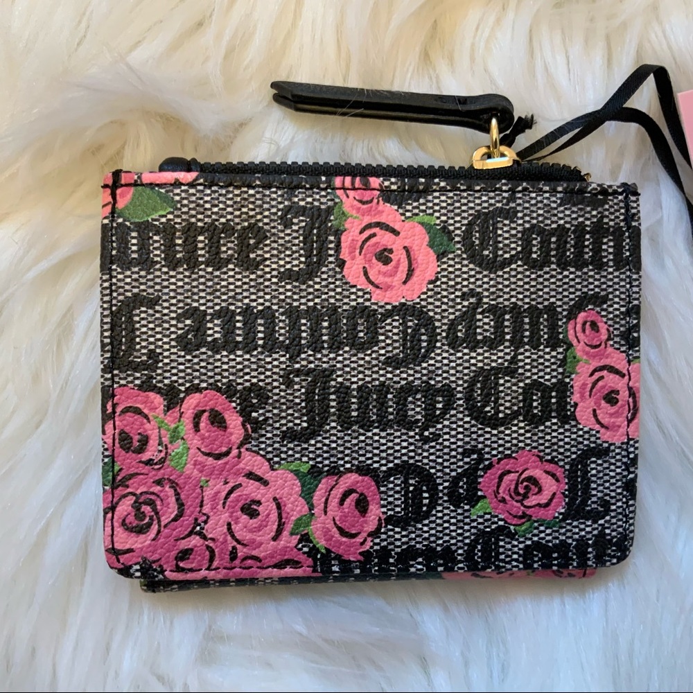 Juicy Couture Tab Card Case - NWT - Pink Bloom Black - Picture 7 of 11